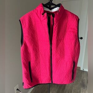 Obermeyer Pink Quilted Vest with Black Trim